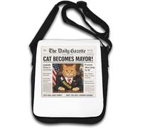 Sac à bandoulière Chat élu maire local Blanc