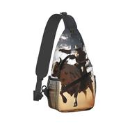 Sac À Bandoulière Chevauchée De Vache Cool Petit Sac À Dos Élégant Léger Et Étanche Sacoche Homme, Pour Office, Camping, Outdoor, Excursion