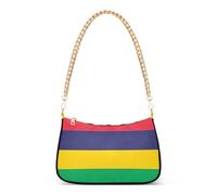Sac à bandoulière coloré avec drapeau de l'île Maurice pour femme, sac à main Hobo avec chaîne et fermeture éclair