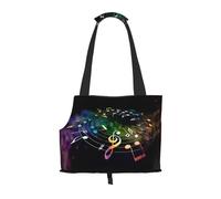 Sac à bandoulière coloré avec motifs notes de musique 26 x 34 cm léger et respirant pour animal de compagnie