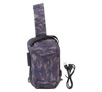 Sac à bandoulière compact étanche et résistant aux rayures, sac à dos minimaliste pour la poitrine et l’épaule avec serrure à combinaison antivol, petit sac de messager pour (Camouflage)