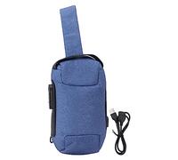 Sac à bandoulière compact résistant à l’eau et aux rayures, sac à dos minimaliste pour la poitrine et l’épaule avec serrure à combinaison antivol, petit sac messager pour hommes, (Bleue)