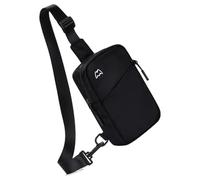 Sac à bandoulière confortable unisexe avec panneau arrière ventilé et structure de soutien pour la course à pied, la randonnée, les aventures, le sport, Noir , One Size