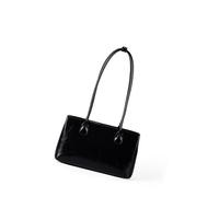 Sac à bandoulière coréen en cuir synthétique brillant décontracté pour les amateurs de mode à la recherche d'un sac cylindrique élégant au look rétro, Noir , One Size