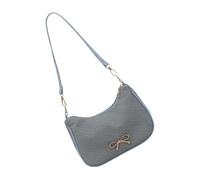 Sac à bandoulière créatif en cuir synthétique pour femme - Design intérieur spacieux - Sac à main de soirée pour femme - Accessoire de mode - Style français - Sac à main avec nœuds, bleu, Medium