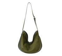 Sac à bandoulière Crescent Bag couleur unie en cuir PU sac à bandoulière décontracté léger pour femme, travail, shopping et utilisation quotidienne, vert, 16.9*12.2*3.94Zoll