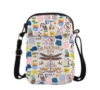 Sac à bandoulière creux pour les fans de la série TV Merch Dragonfly Inn Stars Cadeau Café Luke, Croix libellule, medium