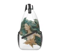 Sac à bandoulière croisé pour homme et femme - Petit sac à bandoulière - Cactus au coucher du soleil - Sac à dos à bandoulière pour voyage, randonnée, sport, Art Sirène, Taille unique, Sacs à dos de