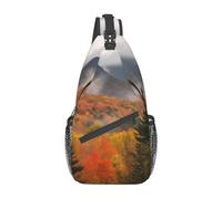 Sac à bandoulière croisé pour homme et femme - Petit sac à bandoulière - Échelle de couleur - Pour voyage, randonnée, sport, Montagnes de feuillage d'automne, Taille unique, Sacs à dos de jour