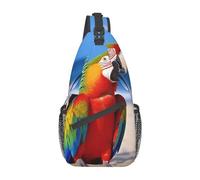 Sac à bandoulière croisé pour homme et femme - Petit sac à bandoulière en forme d'éléphant pour voyage, randonnée, sport, Perroquets de plage, Taille unique, Sacs à dos de jour