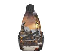 Sac à bandoulière croisé pour homme et femme - Petit sac à bandoulière - Motif agrumes - Pour voyage, randonnée, sport, Tableau de Noël, Taille unique, Sacs à dos de jour