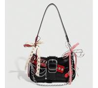Sac à bandoulière croisé unique au design d'étoiles et de lune, style Y2K polyvalent. Parfait pour le style de rue et les tenues de fête des filles, également un excellent cadeau. Sac à main pour femm