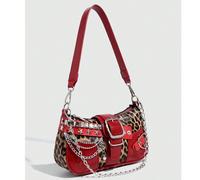 Sac à bandoulière croisé unique avec design d'étoiles et de lune, style millénaire argent. Convient parfaitement au style de rue et aux tenues de fête des filles. Peut également être offert en cadeau.