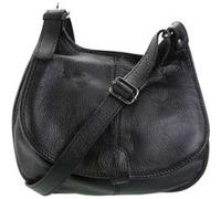 Sac à bandoulière cuir grainé pour femmes modèle Prato. Noir G