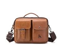 Sac à Bandoulière d'affaires Sac Carré en Cuir pour Hommes Sac Suspendu Vintage à la Mode Voyages D'étude Sac à Main de Poche Multifonctionnel