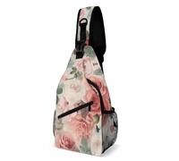 Sac à bandoulière de couleur pâle délavée, mélange de roses, bloquant les RFID, sac à dos à bandoulière décontracté, sac de poitrine imperméable, sac à dos léger de randonnée, sac à dos pour homme