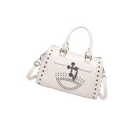 Sac à bandoulière de grande capacité avec clous style punk, sac à main à bandoulière réglable, sac à main pour femme, motif tête de mort, sac tendance pour femme, blanc, One Size