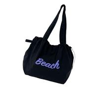 Sac à bandoulière de grande capacité avec cordon de serrage sous les bras pour étudiants, sac à main d'école, sac à main style coréen, grande capacité d'épaule, Noir , One Size