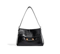 Sac à bandoulière de grande capacité for femmes, sacoche sous les bras, sac à bandoulière avec ouverture de couverture, fourre-tout(Black)