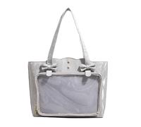 Sac à bandoulière de grande capacité mettant en valeur la culture de l'anime japonais, sac à main décontracté sous les bras pour campus, shopping et loisirs, sac de transport quotidien, Argenté., One