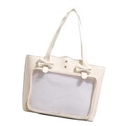 Sac à bandoulière de grande capacité mettant en valeur la culture de l'anime japonais, sac à main décontracté sous les bras pour campus, shopping et loisirs, sac de transport quotidien, beige, One