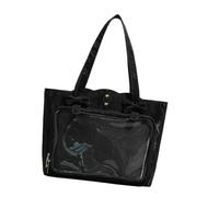 Sac à bandoulière de grande capacité mettant en valeur la culture de l'anime japonais, sac à main décontracté sous les bras pour campus, shopping et loisirs, sac de transport quotidien, Noir , One