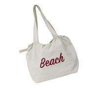 Sac à bandoulière de grande capacité pour femmes et filles avec cordon de serrage pour étudiants, école, shopping, lettre, aisselles, grande capacité, sac à main pour l'école, beige, One Size