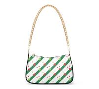 Sac à bandoulière de Noël vert rouge blanc étoiles rayures tendance chaîne voyage sac à main femmes sacs à main pour mères