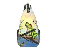 Sac À Bandoulière De Nombreuses Grenouilles Chantent Sur Les Branches Sac À Dos D'Extérieur Léger Et Étanche Élégant Sacs Triangle, Pour Office, Voyage, Randonnée, Escalade