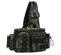 Sac à bandoulière de pêche - Sac de transport pour moulinet de canne à pêche avec grande capacité, étui de transport pour leurres et appâts, camouflage vert