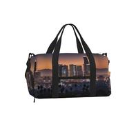 Sac à bandoulière de sport à main - Texture marbre - Sac de voyage imprimé éclaboussures de cuivre, parfait pour la gym, le camping, les voyages d'affaires, Los Angeles Skyline, One Size