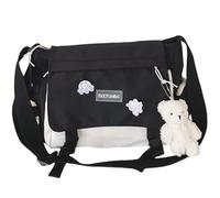Sac à bandoulière de style japonais pour femme avec sangle réglable en nylon, Noir , Organiseur de sac