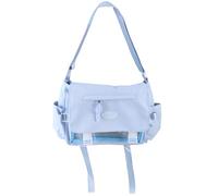 Sac à bandoulière de style japonais pour femme - Grande capacité - Pour l'école - Pour faire du shopping au quotidien - Grande capacité - Tendance, bleu, One Size