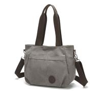 Sac à bandoulière de style japonais pour femme, sac à main en toile avec grand espace de rangement, sac à bandoulière tendance pour les trajets quotidiens, gris, One Size