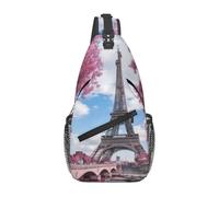 Sac à bandoulière de style vintage Tour Eiffel Paris à motif plein air pour homme, adapté pour le fitness, le cyclisme et les voyages quotidiens