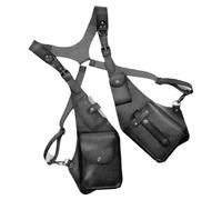 Sac à bandoulière de transport sécurisé design anti-voleur bandoulière réglable hommes steampock détective styles poitrine rétro steampunk plein air aventure poitrine poitrine, Noir