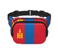 Sac à bandoulière de voyage avec drapeau mongol - Tendance et décontracté - Carré double couche - Noir - Taille unique, Noir/blanc, One Size