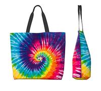 Sac à bandoulière décontracté à teinture par nouage, sac à main réutilisable, sac d'épicerie de voyage, fourre-tout cadeaux pour femmes