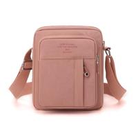 Sac à bandoulière décontracté à une seule épaule, sac de téléphone multi-poches décontracté multicouche pour téléphone, rose