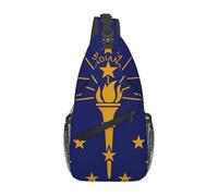 Sac à bandoulière décontracté avec drapeau de l'État de l'Indiana, durable, grande capacité, léger et respirant, adapté à divers lieux de plein air