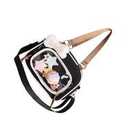 Sac à bandoulière décontracté avec sangle réglable et accessoires de décoration en nylon pour étudiants et adolescents Sac à bandoulière spacieux sur le thème de la culture Otaku, Noir , One Size