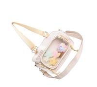 Sac à bandoulière décontracté avec sangle réglable et accessoires de décoration en nylon pour étudiants et adolescents Sac à bandoulière spacieux sur le thème de la culture Otaku, beige, One Size