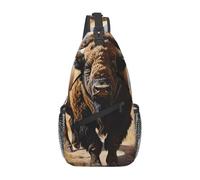 Sac à bandoulière décontracté en forme de troupeau de bison d'Amérique du Nord, durable, grande capacité, léger et respirant, adapté à divers lieux de plein air