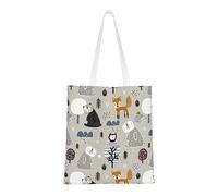 Sac à bandoulière décontracté en forme d'ours forestier, sac à main réutilisable, sac d'épicerie de voyage, fourre-tout cadeaux pour femmes