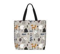 Sac à bandoulière décontracté en forme d'ours forestier, sac à main réutilisable, sac d'épicerie de voyage, fourre-tout cadeaux pour femmes