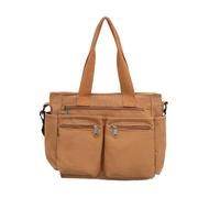 Sac à bandoulière décontracté en toile pour femme avec plusieurs poches pour les voyages et, Marron Bn, Medium