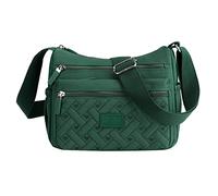 Sac à bandoulière décontracté multi-poches pour femme pour un usage quotidien et les voyages, Vert, Taille unique