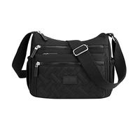 Sac à bandoulière décontracté multi-poches pour femme - Sac à bandoulière pour un usage quotidien - Bretelles pour sacs, Noir , Taille unique