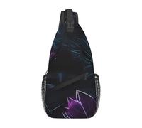Sac à bandoulière décontracté noir mystère durable, grande capacité, léger et respirant, adapté à divers lieux de plein air
