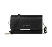 Sac à bandoulière décontracté pour femme avec sangle réglable - Avec fenêtre visible pour téléphone portable - Porte-monnaie - Sac à main - Sac à bandoulière pour coiffeur, Noir , Taille unique